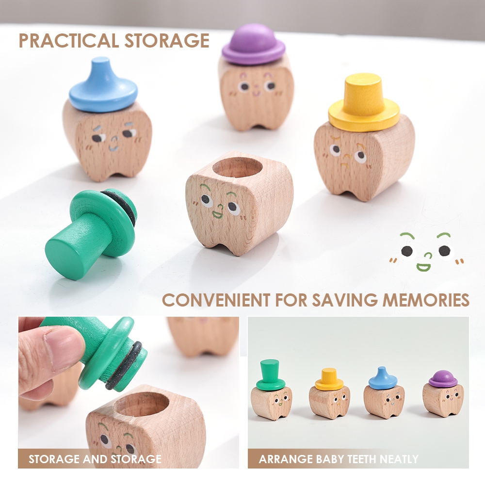 4pc Set Baby Tooth Wooden Box  - Baby Products Gift Set ulasan dan harga