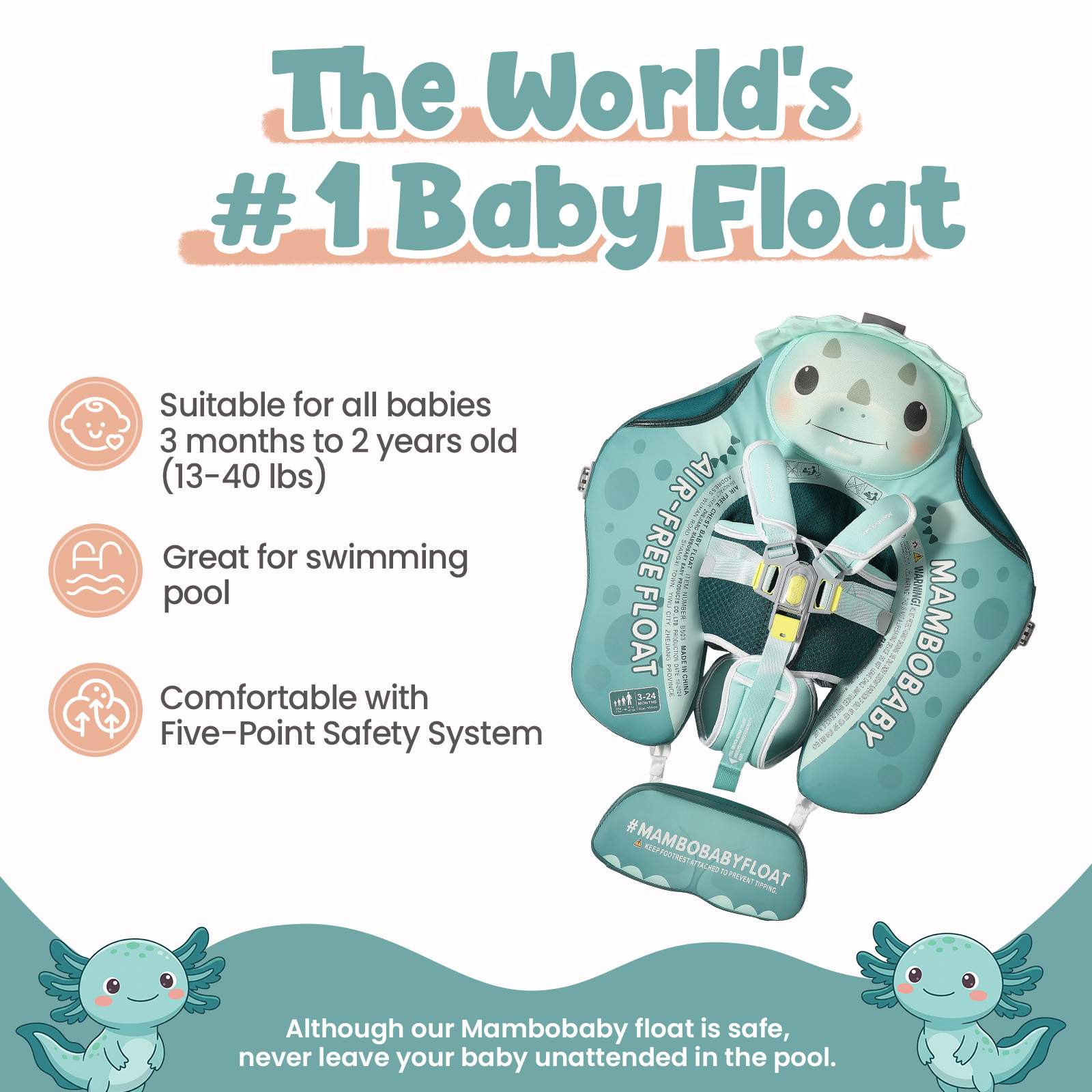 Mambobaby Float No-Slip Safe H - Baby Swimming Floater ulasan dan harga